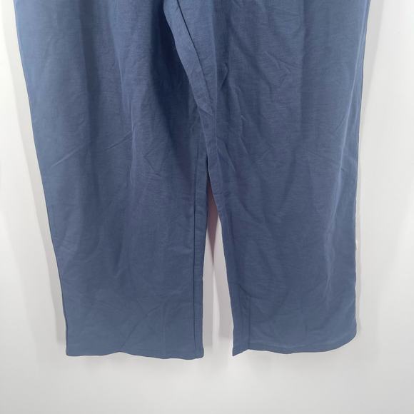 BOBEAU Pull On Pants Size Medium Indigo Blue Wide Leg NWT Rayon Nylon Blend Crop - Picture 10 of 13